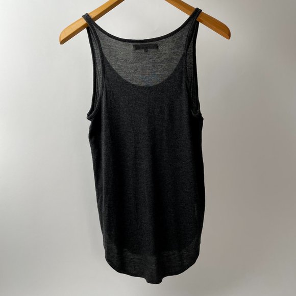 Monk & Lou Lightweight Charcoal Grey Thin Strap Tank Top, Size S - Picture 4 of 6